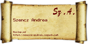 Szencz Andrea névjegykártya